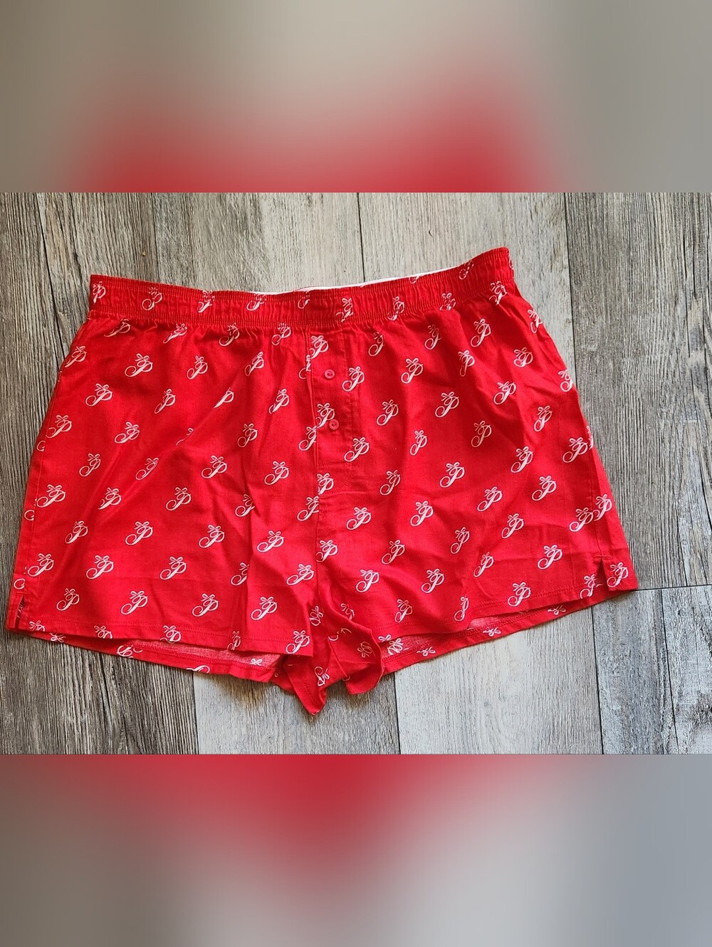 PINK Victoria's Secret Red Logo-Print Cotton Pajama Shorts